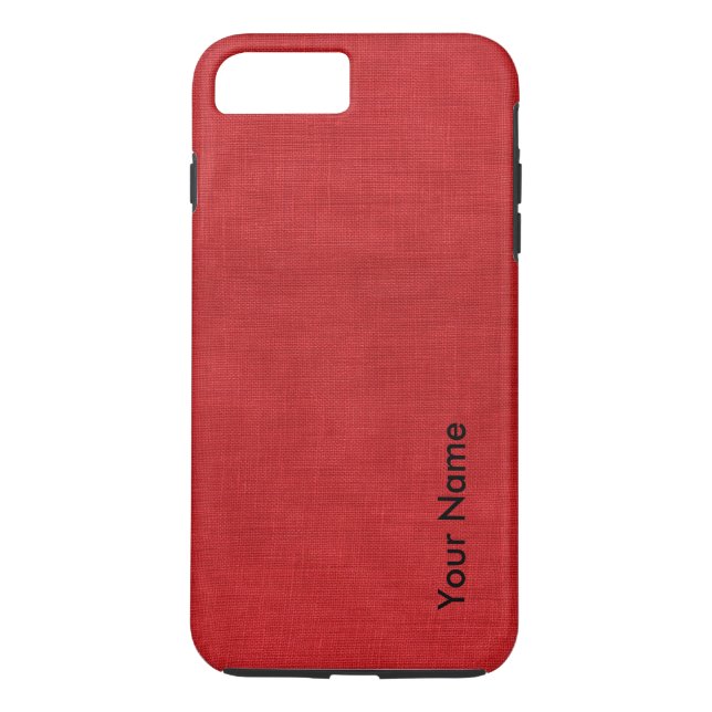Coques Case-Mate iPhone Photo de toile rouge avec votre nom (Dos)