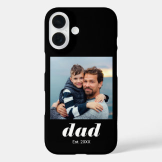 Coques iPhone 16 Photo de typographie établie par papa noir