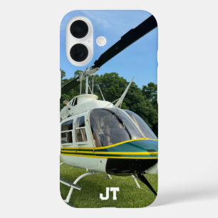 Coques iPhone 16 Photo d'hélicoptère à monogramme, aviation cool et