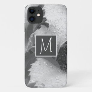 Case-Mate iPhone Case Photo en noir et blanc de Feuilles de raisin gris