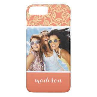 Coque iPhone 8 Plus/7 Plus Photo et nom personnalisés sur l'Arrière - plan Vi