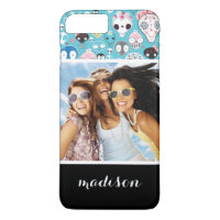 Photo et nom personnalisés Texture crâne riant