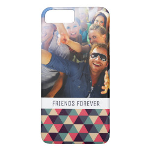 Coque iPhone 8 Plus/7 Plus Photo et texte fait sur commande Teal et motif