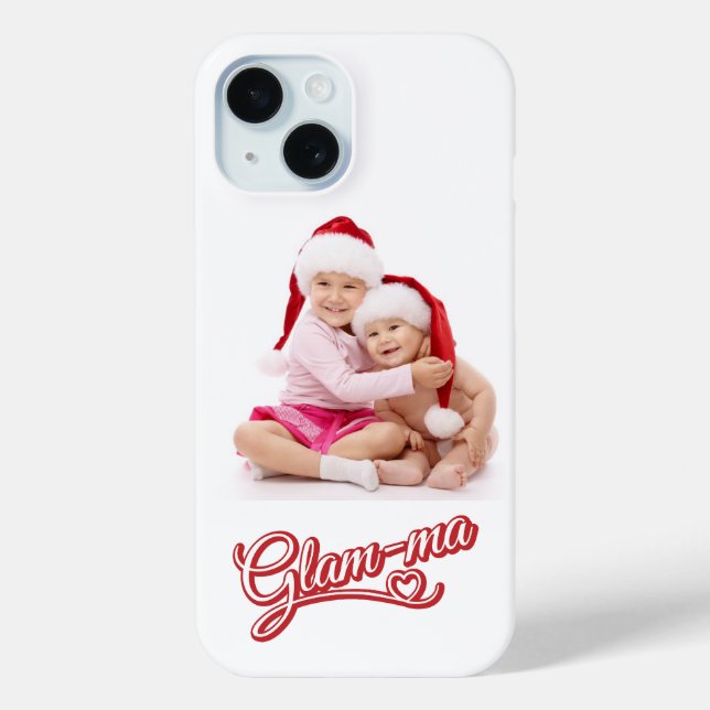 Coques Case-Mate iPhone Photo Glamma rouge/blanc sur blanc (Verso)