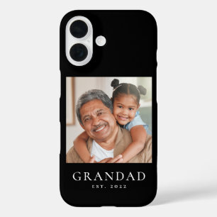 Coques iPhone 16 Photo Grand-père établi Noir