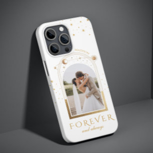 Coque Pour iPhone 14 Photo Mariage Magenta Céleste FOREVER AND ALWAYS