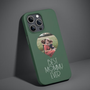 Coque Pour iPhone 14 Photo Meilleure maman Jamais Moderne Script Maman