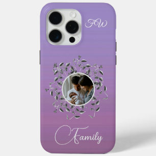 Coque iPhone 15 Pro Max Photo moderne Élégant Script Vines Feuille