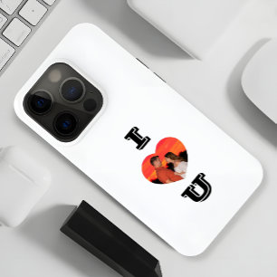 Coque iPhone 15 Pro Max Photo moderne en forme de coeur Je t'aime