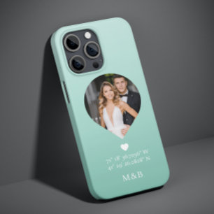 Coque Pour iPhone 14 Photo Monogramme Cœur Romantique Coordonne Moderne