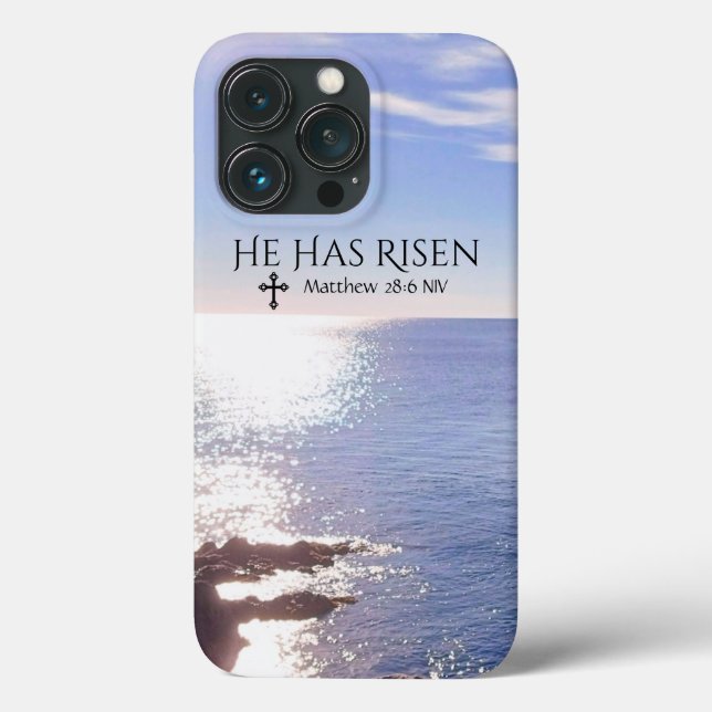 Coques Case-Mate iPhone Photo Ocean Christ ressuscité Bible Verse Pâques (Verso)