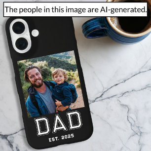 Coques iPhone 16 Photo Papa Noir Typographie Gras