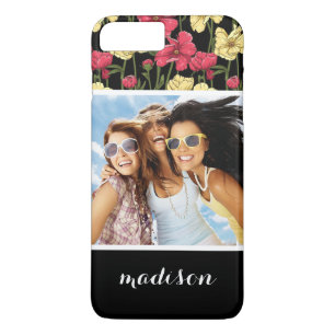 Coque Case-Mate Pour iPhone Photo personnalisée et nom Élégant motif floral