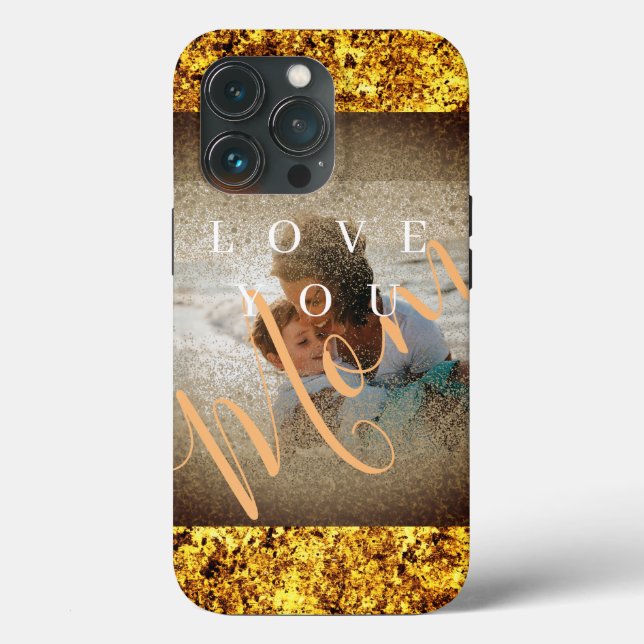 Coques Case-Mate iPhone Photo personnalisée Gold Parties scintillant Aimer (Verso)