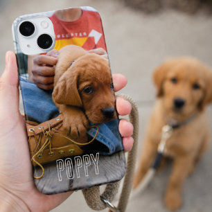 Coque Pour iPhone 15 Photo personnalisée Retro avec nom personnalisé