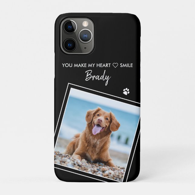Coques Case-Mate iPhone Photo Pet Modern Citation Chien noir (Dos)