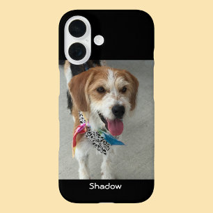 Coques iPhone 16 Photo pour animaux de compagnie ou photo et nom de