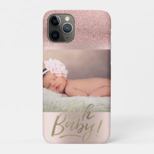 Case-Mate iPhone Case Photo Rose Gold Paillettes Ombré Oh Bébé