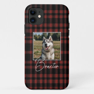 Case-Mate iPhone Case Photo Rustique rouge et noir Plaid Motif