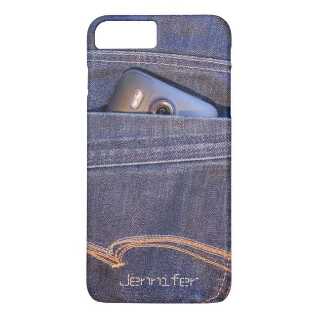 Coques Case-Mate iPhone Photo Téléphone dans les jeans démine nom monogram (Dos)