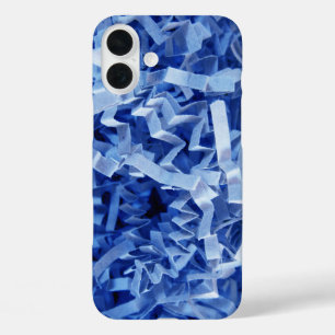 Coques iPhone 16 Plus Photographie de papier déchiqueté froissé bleu