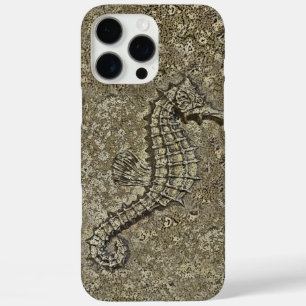 Coques iPhone 16 Pro Max Photographie d'Hippocampe à Texture Sableuse