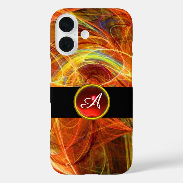 COQUES Case-Mate iPhone PHOTON FROID ROUGE RUBY GEM STONE MONOGRAM (Verso)