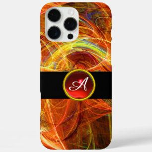 COQUES iPhone 16 PRO MAX PHOTON FROID ROUGE RUBY GEM STONE MONOGRAM
