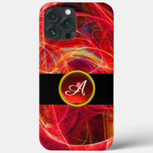 iPhone 13 PRO MAX COQUE PHOTON FROID ROUGE RUBY GEM STONE MONOGRAM