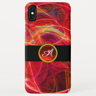Coque Case-Mate Pour iPhone PHOTON FROID ROUGE RUBY GEMSTONE MONOGRAM Abstrait