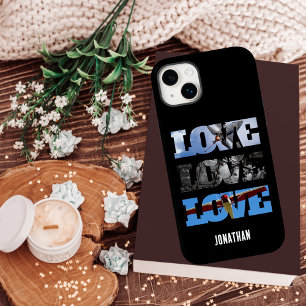 Coque Pour iPhone 14 Plus Photos d'avion dans le cadre LOVE, Aviation Custom