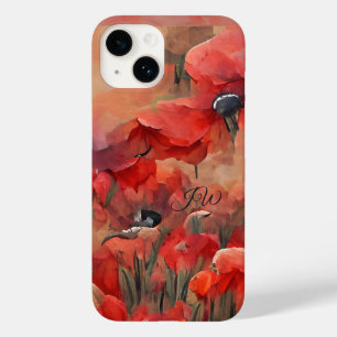 Coque Pour iPhone 14 Photos rouges peint et texte personnalisé