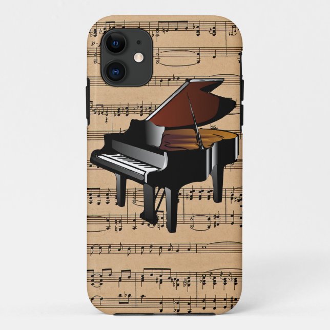 Coques Case-Mate iPhone Piano ~ Avec Arrière - plan Sheet Music (Dos)