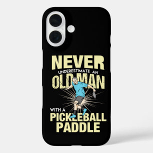 Coques iPhone 16 Pickleball - Vieux Homme Avec Pickleball Paddle