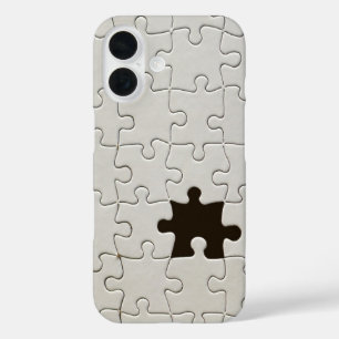 Coques iPhone 16 Pièce de puzzle blanche manquante