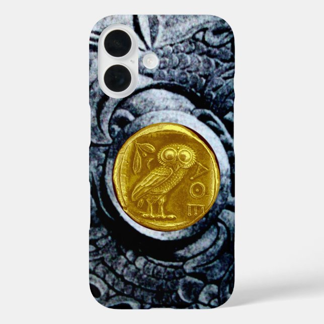 COQUES Case-Mate iPhone PIÈCE D'OR ANTIQUE OWL AVEC GRIFFONS D'ARGENT (Verso)