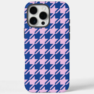 Coques iPhone 16 Pro Max Pied de fond rose+Motif bleu