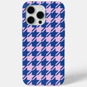 Coque iPhone 15 Pro Max Pied de fond rose+Motif bleu
