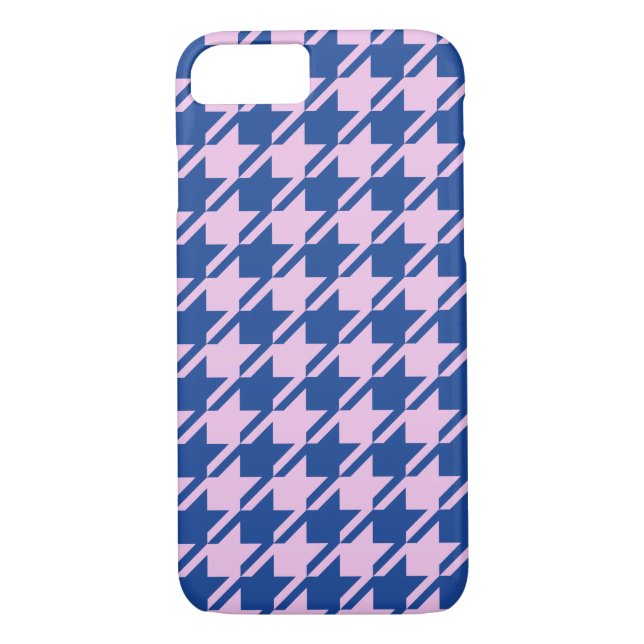 Coques Case-Mate iPhone Pied de fond rose+Motif bleu (Dos)