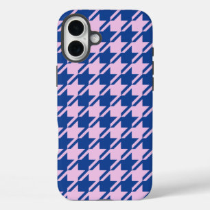 Coques iPhone 16 Plus Pied de fond rose+Motif bleu