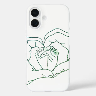 Coques iPhone 16 Pieds bébé nouveau-né dans les mains parents Cardi