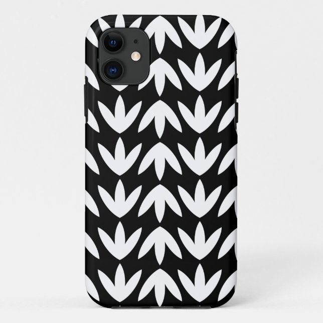 Coques Case-Mate iPhone Pieds d'oiseaux - Blanc sur Noir (Dos)