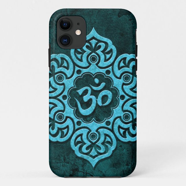 Coques Case-Mate iPhone Pierre bleue OM floral (Dos)