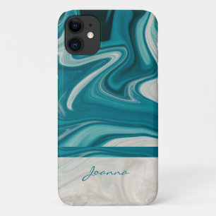 Case-Mate iPhone Case Pierre de marbre gris et bleu