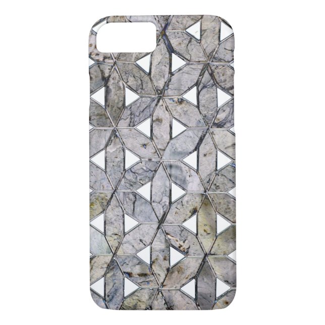 Coques Case-Mate iPhone Pierre grise naturelle Mosaïque motif fleur de vie (Dos)