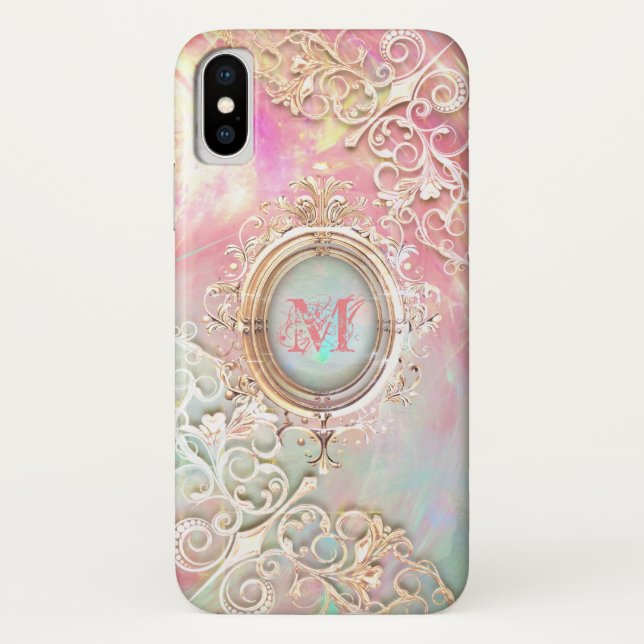 Coques Case-Mate iPhone Pierre opalescente de fibre victorienne (Dos)