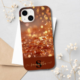 Coque Pour iPhone 14 Pierres de Parties scintillant d'or Rose moderne M