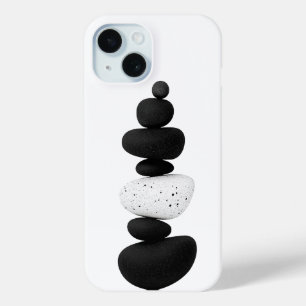 Coque Pour iPhone 15 Pierres Zen Minimalistes Équilibrées Méditation