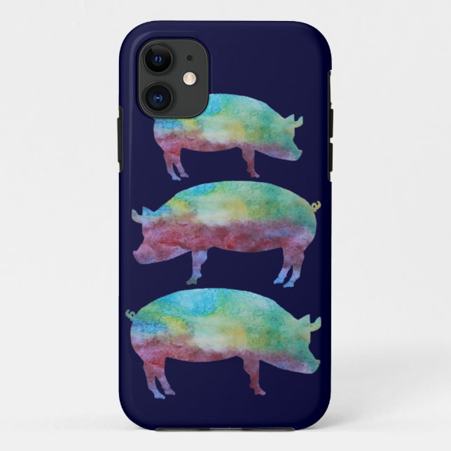 Coques Case-Mate iPhone Pile de porc d'arc-en-ciel (Dos)
