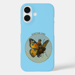 Coques iPhone 16 Pilote chevauchant sur le dos d'un énorme papillon